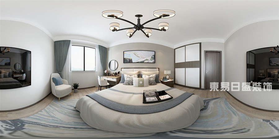 确山商务局家属院-126平米-卧室-新中式风格-装修效果图