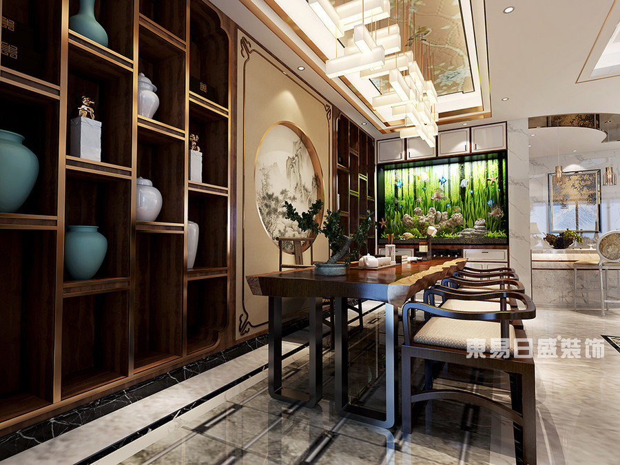 桂林金地怡和东岸复式楼320㎡欧式混搭风格：茶室装修设计效果图