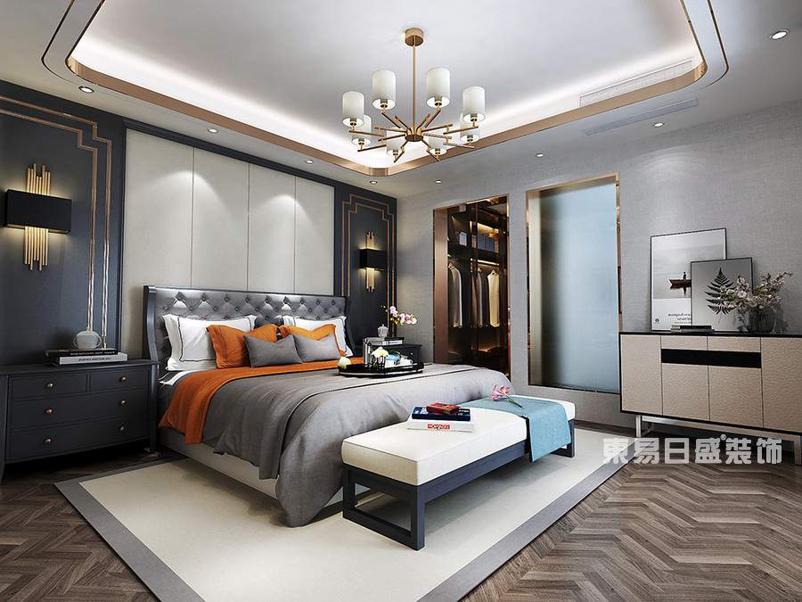 桂林金地怡和东岸复式楼320㎡欧式混搭风格：次卧室装修设计效果图