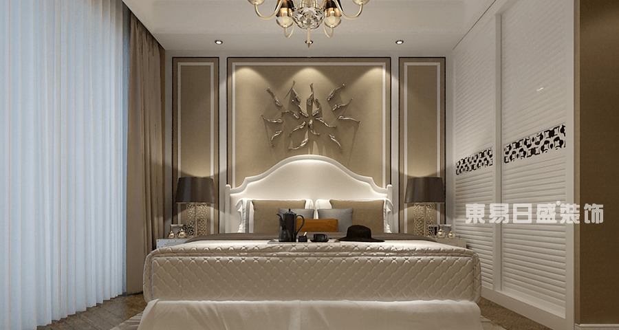 临沂装修古典美式风格一品观园卧室