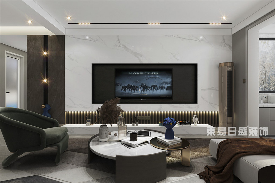 美域美家-140平米-客厅-现代简约-装修效果图