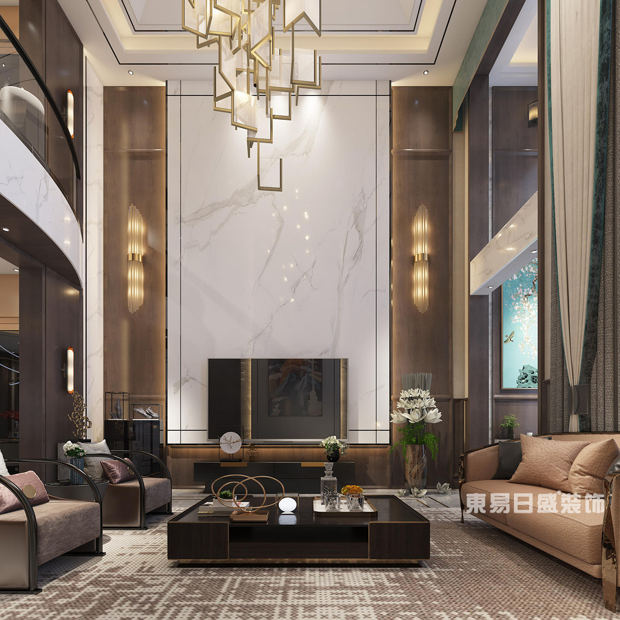 卢浮九号-420平米-客厅-时尚现代-装修效果图