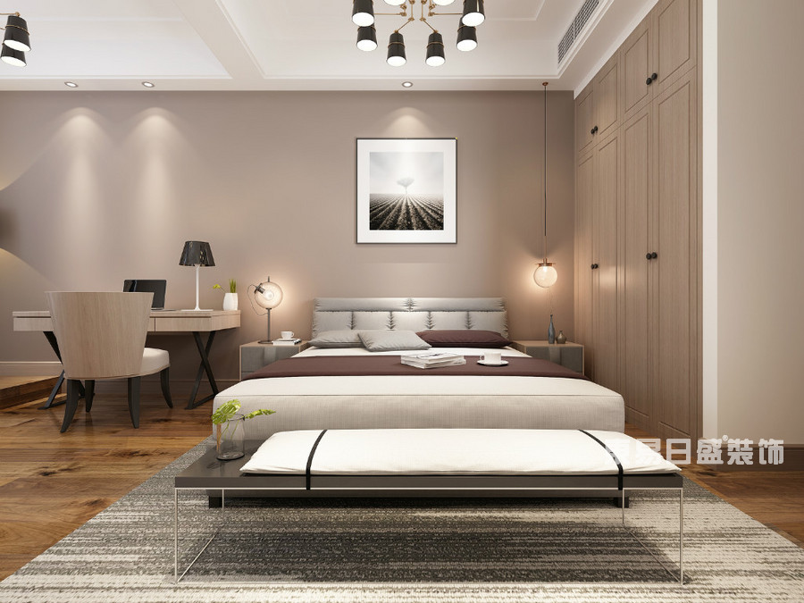 明珠港湾-170平米-卧室-新中式风格-装修效果图