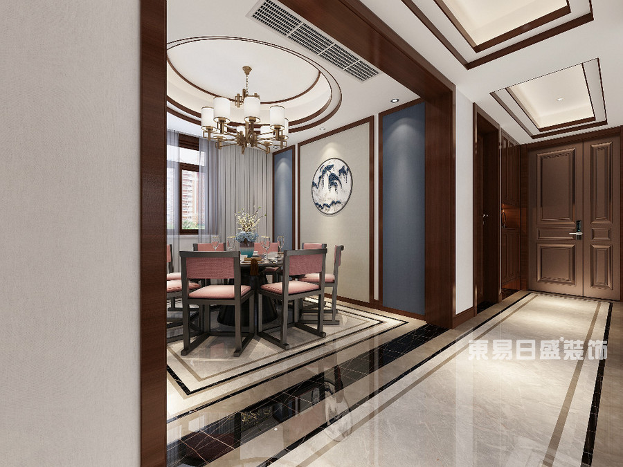 明珠港湾-170平米-餐厅-新中式风格--装修效果图