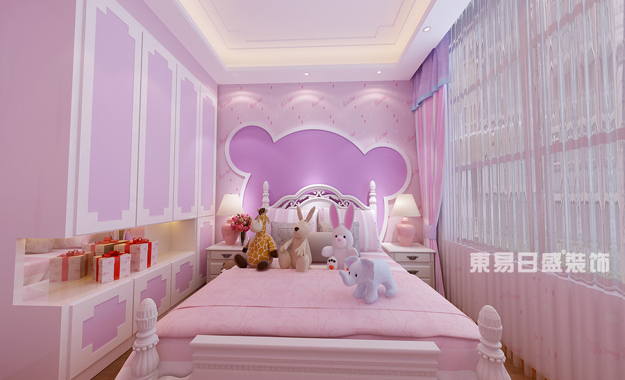 名仕温泉国际城别墅-新中式风格-二层儿童卧室效果图2