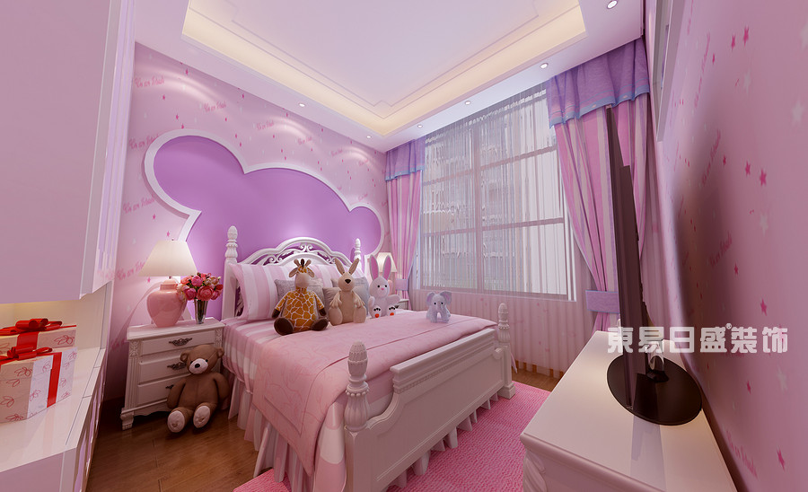 名仕温泉国际城别墅-新中式风格-二层儿童卧室效果图1