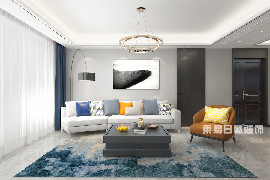 汀香郡灏园四居室-现代风格-客厅沙发背景效果图