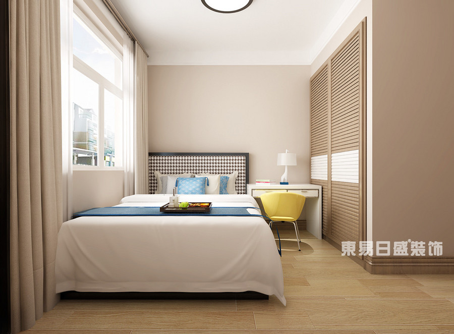 外滩龙庭帝景三居室140平米-现代简约风格装修-客卧室效果图