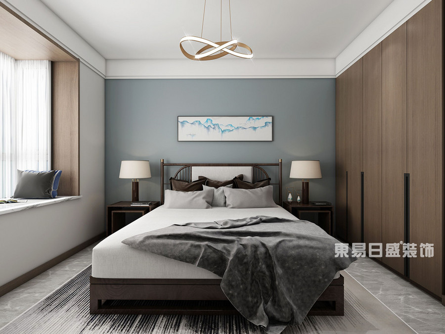 第五大道小区-134平米-卧室-新中式风格-装修效果图