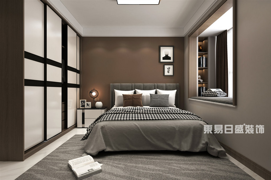 大地丽都-136平米-卧室-现代简约-装修效果图
