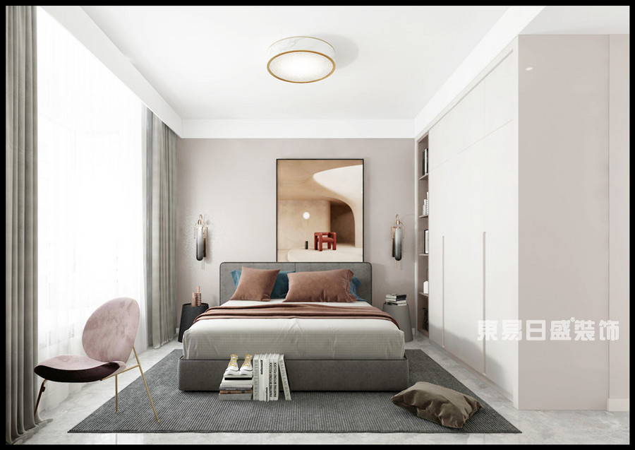 公园道一号-113平米-卧室-现代简约-装修效果图