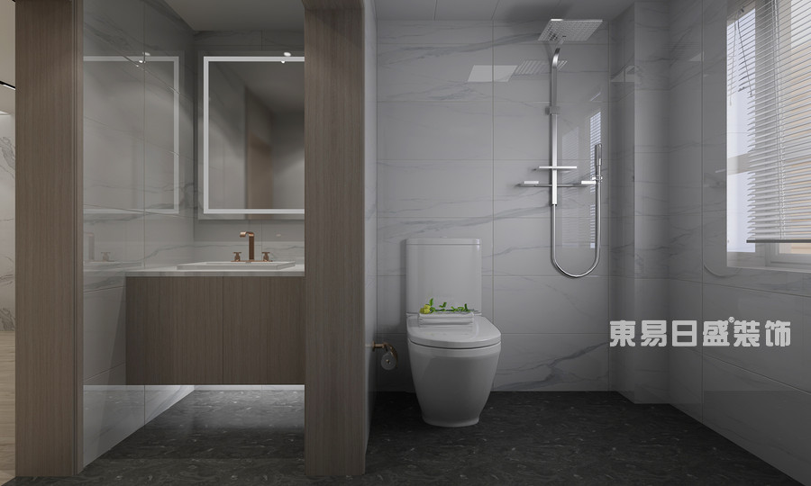 临沂滨河阳光180平米四室两厅-现代简约装修风格-卫生间效果图