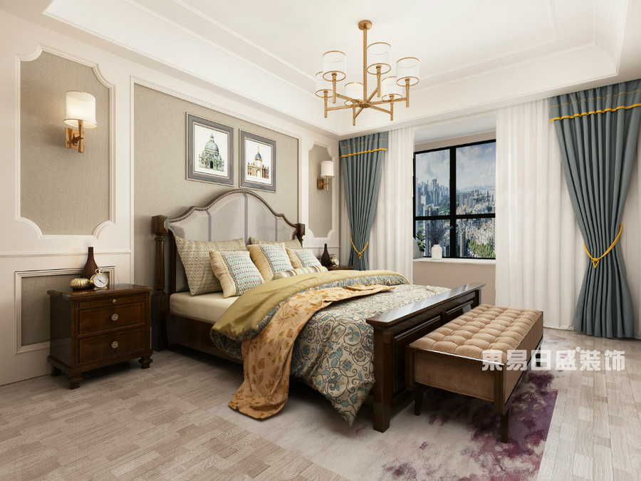 通达小区-170平米-卧室-美式风格-装修效果图
