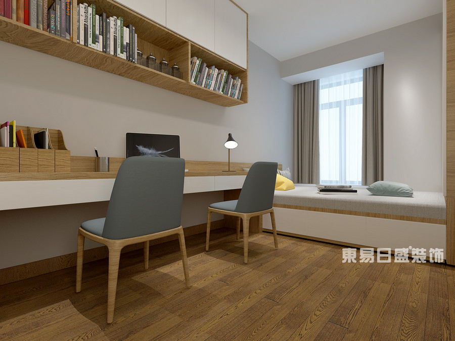 桂林医专家属楼四居室 120 ㎡现代风格：次卧室装修设计效果图