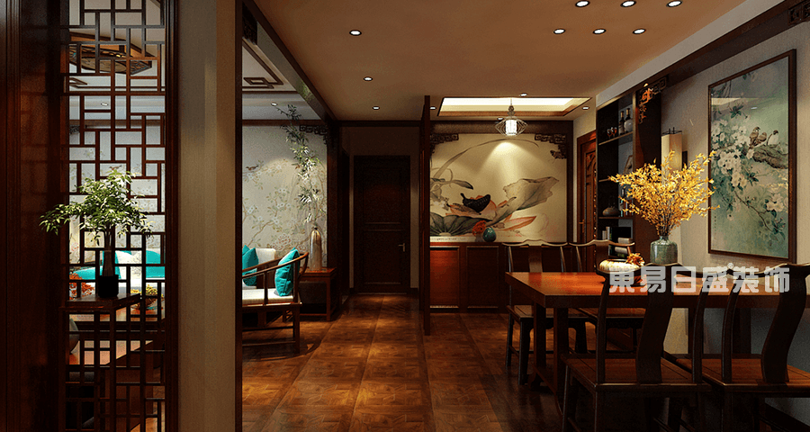 滨河国际四居室160平米-中式古典风格-走廊效果图
