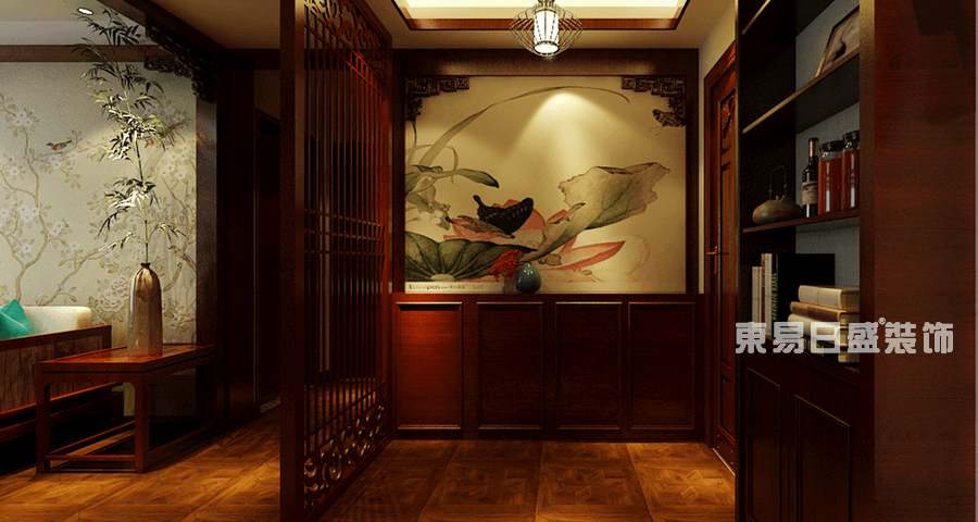 滨河国际四居室160平米-中式古典风格-玄关效果图