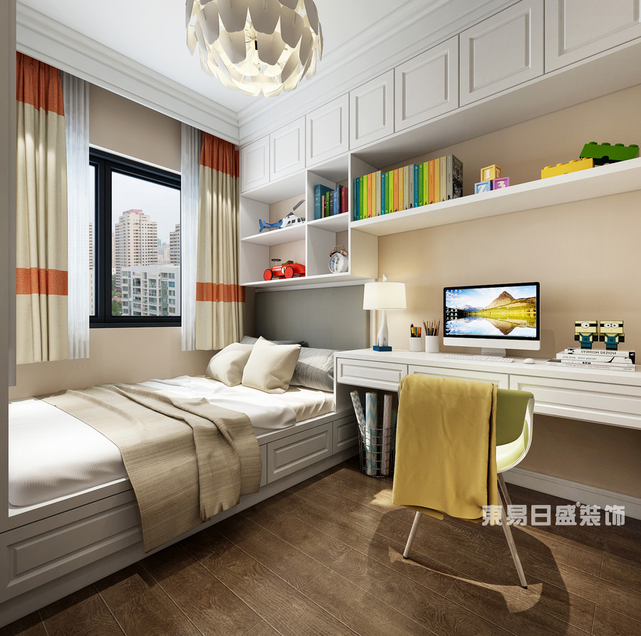 桂林复式楼120㎡美式风格：次卧室装修设计效果图