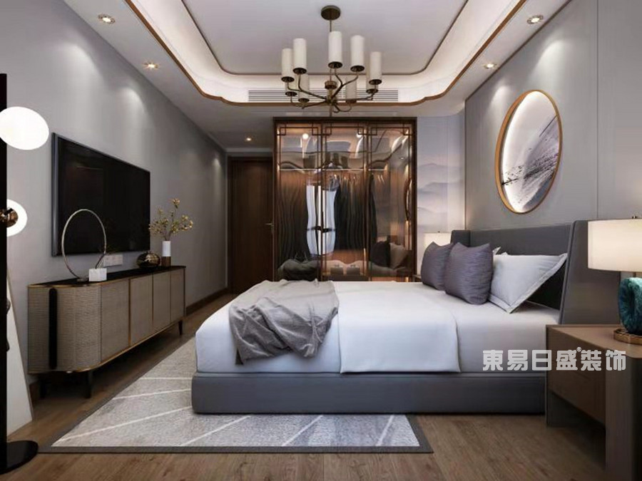 建业十八城-140平米-卧室-新中式风格-装修效果图