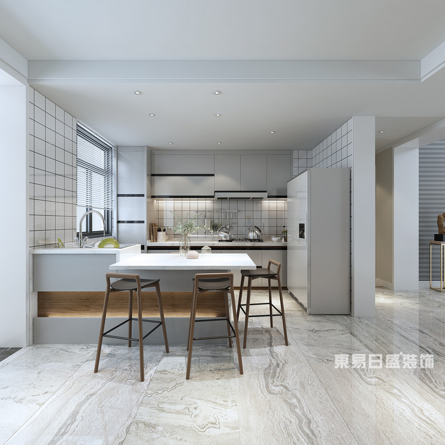 桂林复式楼280㎡现代简约风格：厨房装修设计效果图