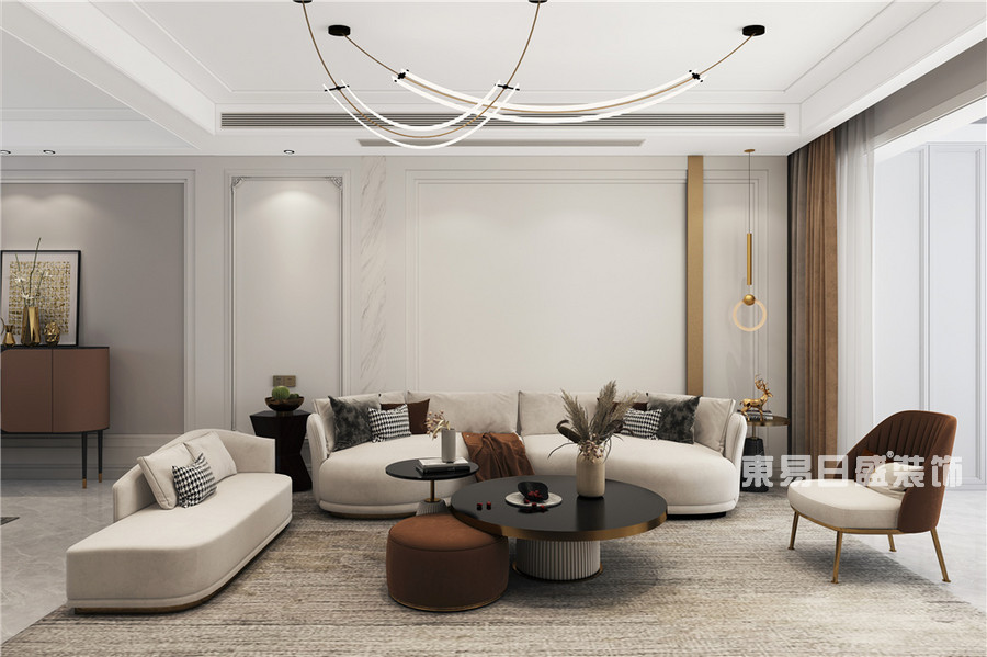 尚善雅居-118平米-客厅-现代简约-装修效果图