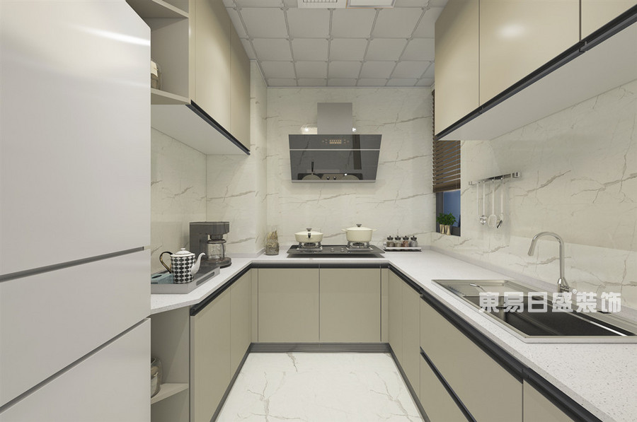 龙湾世家-80平米-厨房-现代简约-装修效果图
