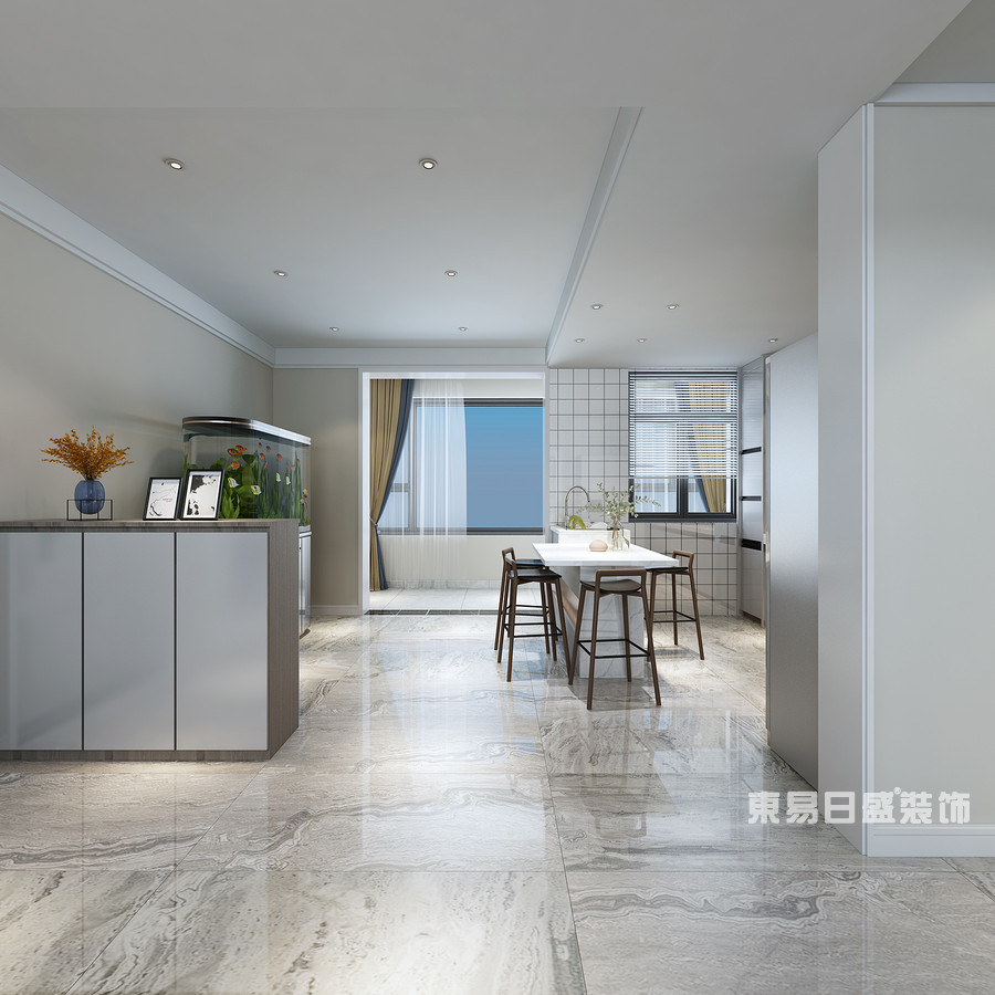 桂林复式楼280㎡现代简约风格：客厅过道装修设计效果图
