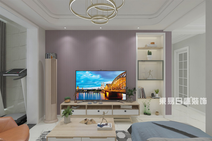 龙湾世家-80平米-客厅-现代简约-装修效果图