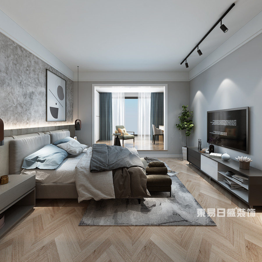 桂林复式楼280㎡现代简约风格：主卧室装修设计效果图