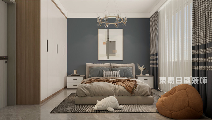 天平花园-135平米-卧室-现代简约-装修效果图