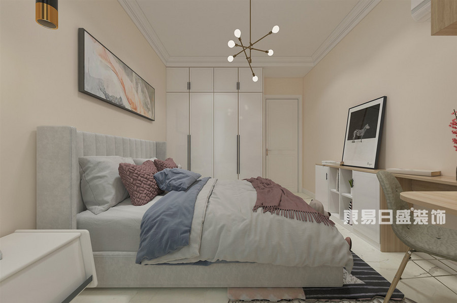 龙湾世家-80平米-卧室-现代简约-装修效果图