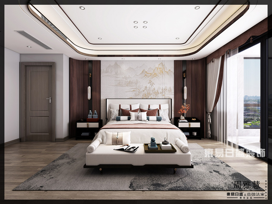 碧桂园清月湾-163㎡-卧室-中式-效果图