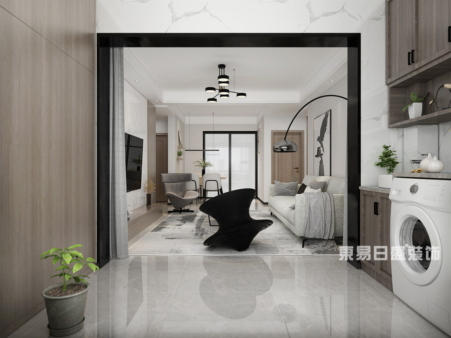 龙湾世家-123平米-客厅-现代简约-装修效果图