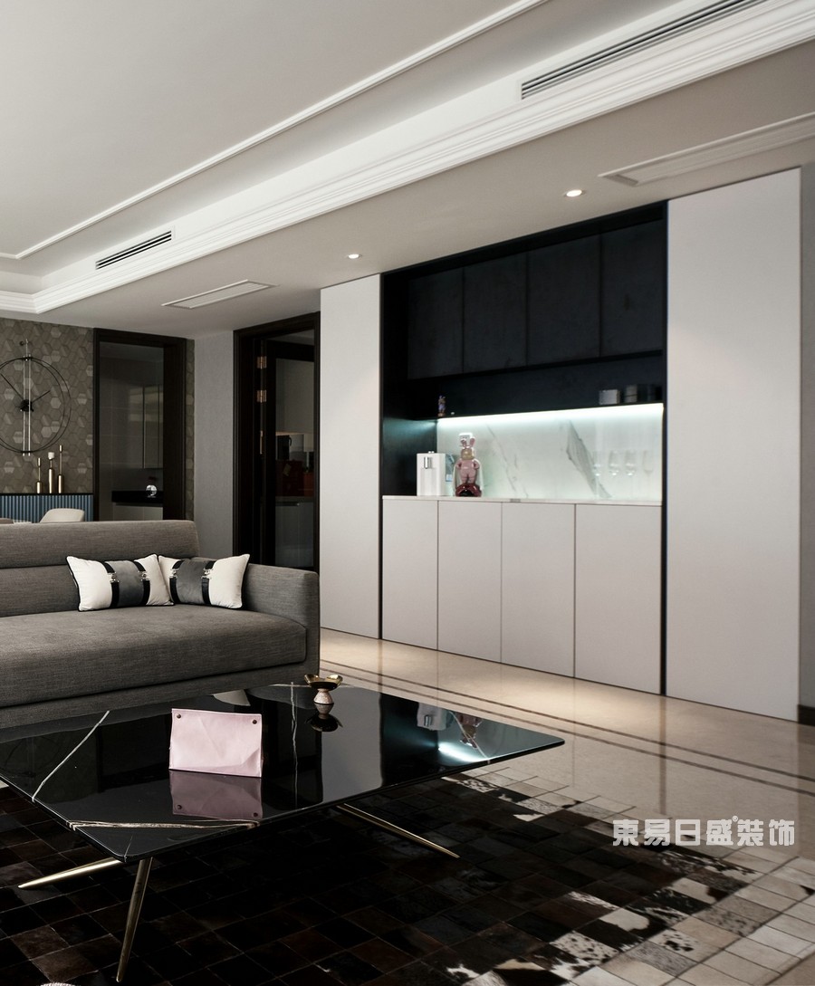 桂林万达城三居室125㎡现代风格：酒柜装修设计效果图
