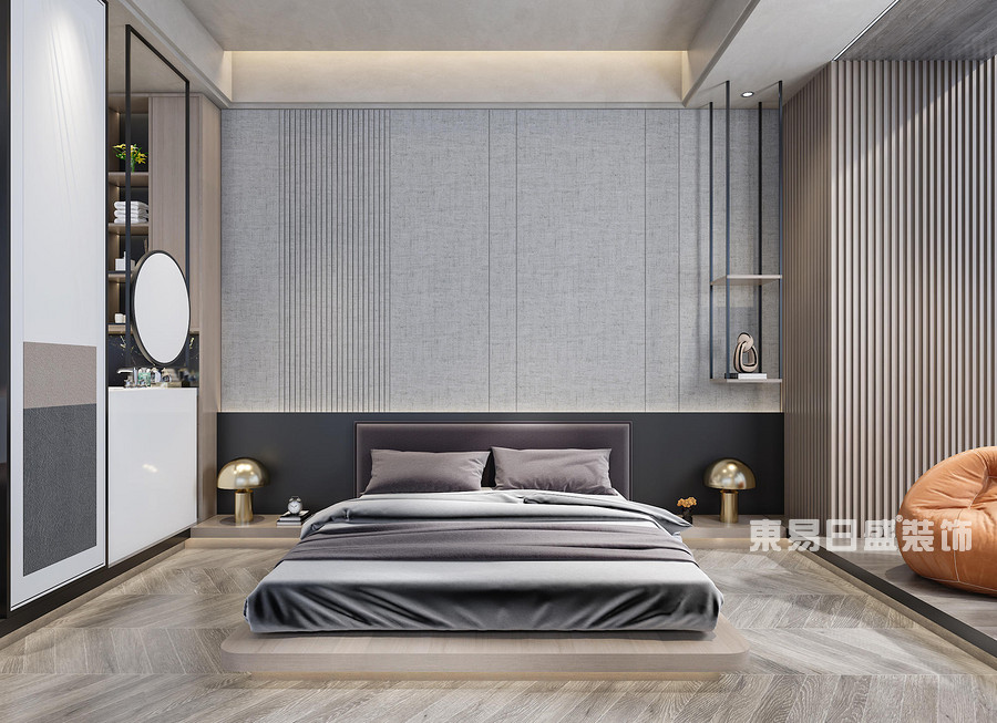 蓝天世贸-50平米-卧室-现代简约-装修效果图