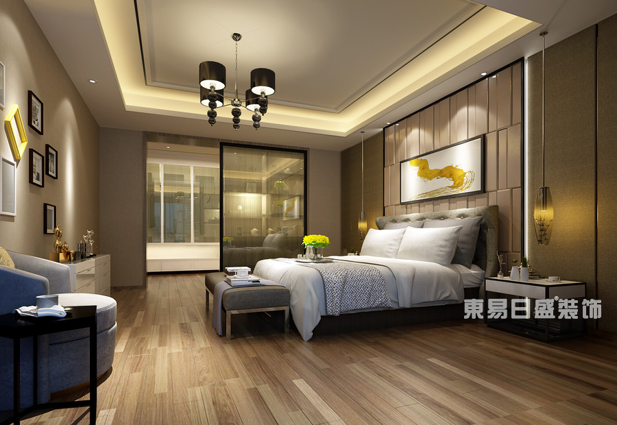 桂林国惠村复式楼385㎡现代混搭风格：次卧室装修设计效果图