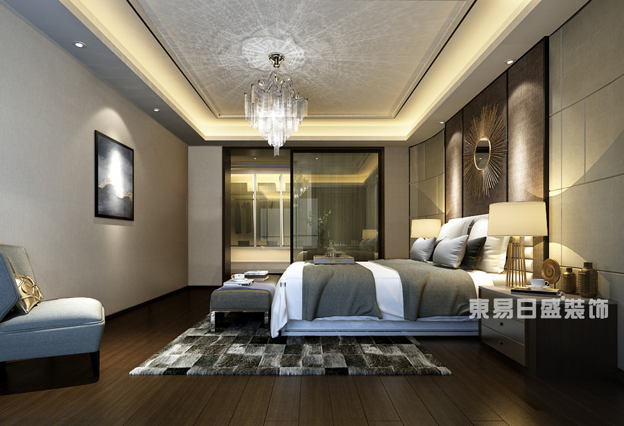 桂林国惠村复式楼385㎡现代混搭风格：主卧室吊顶装修设计效果图