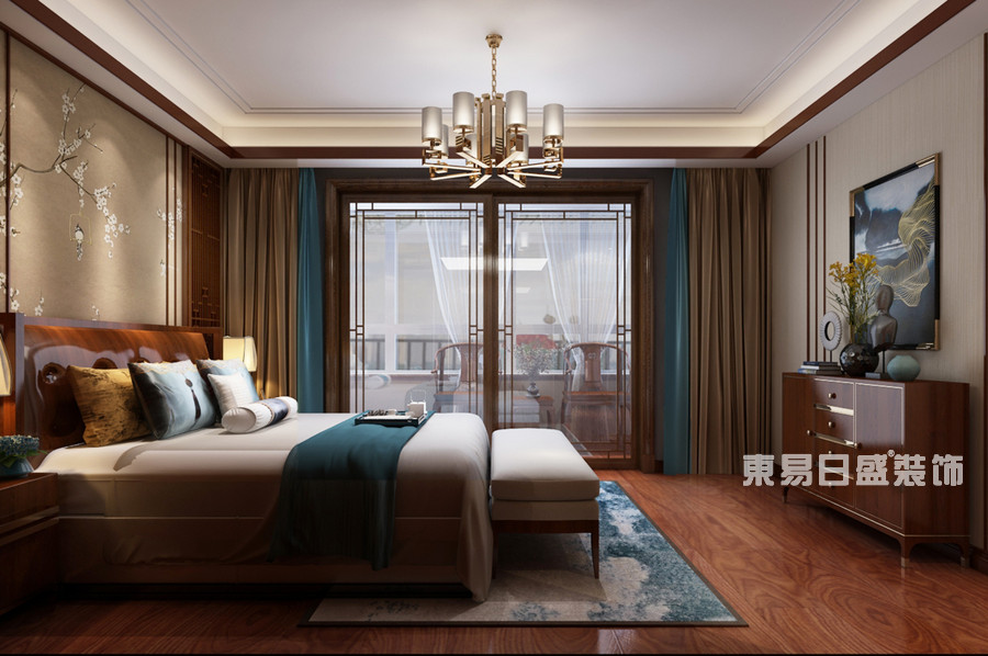 浮来春公馆四居室230平米-中式装修风格-卧室效果图