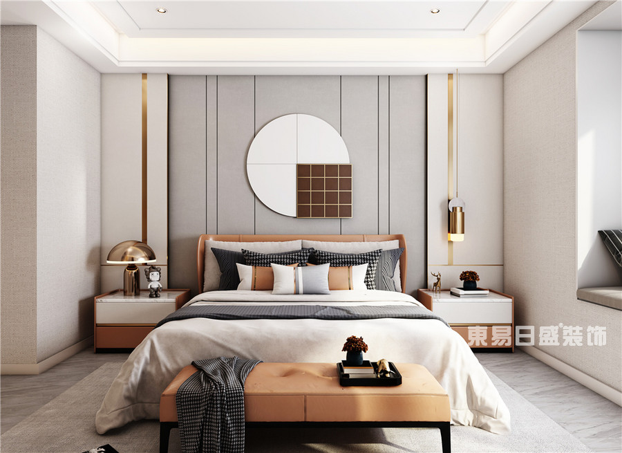 西湖庄园-240平米-现代简约-卧室-装修效果图