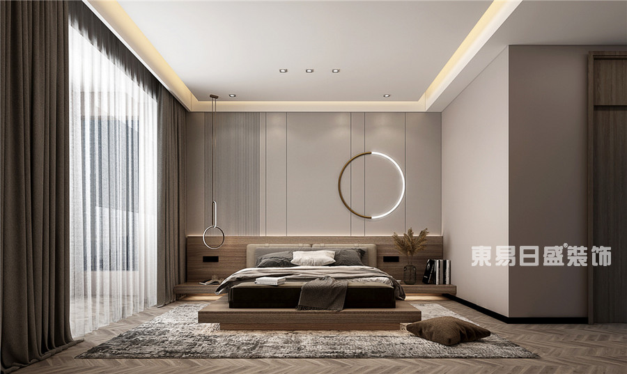 卢浮九号-130平米-卧室-现代简约-装修效果图