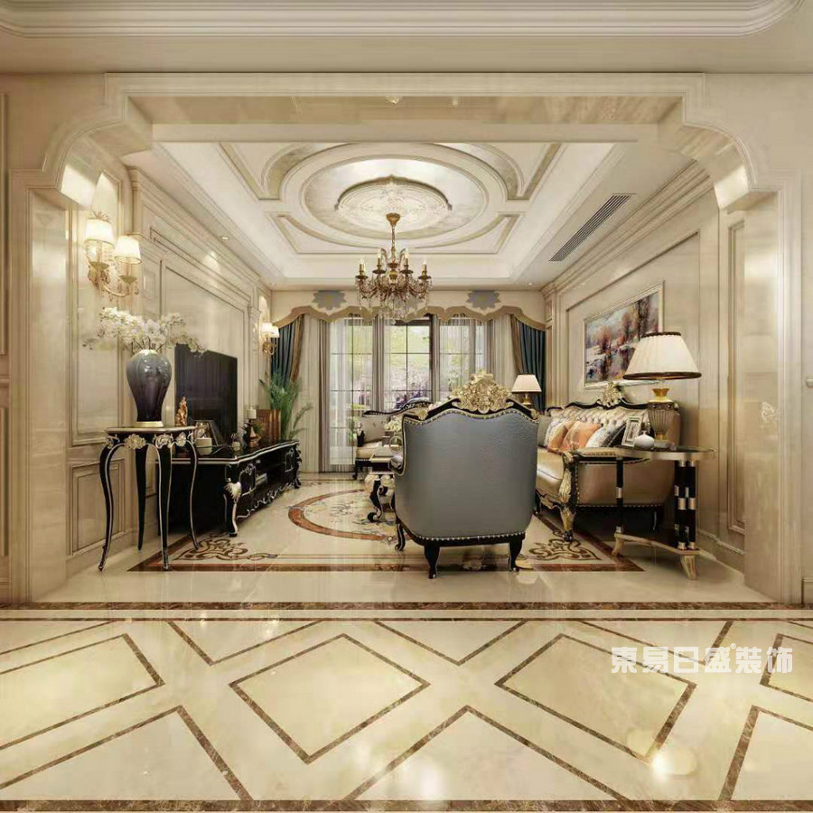新城国际-156平米-客厅-欧式风格-装修效果图