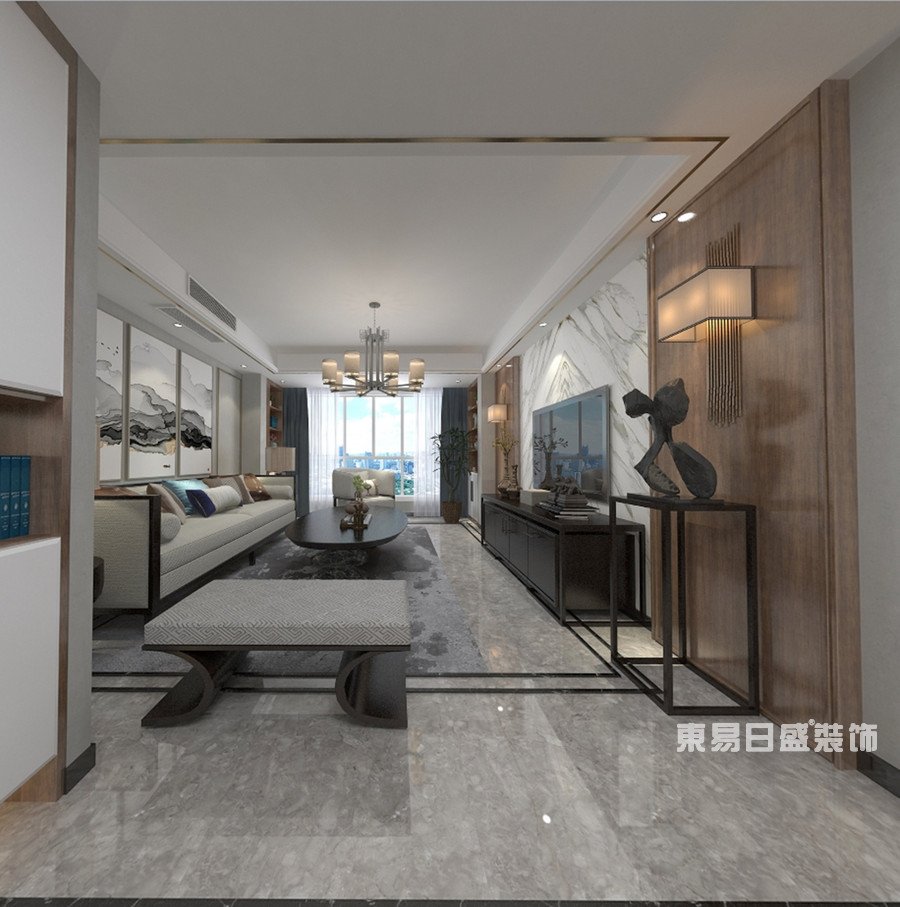 新蔡鹏宇-270平米-客厅-新中式风格-装修效果图