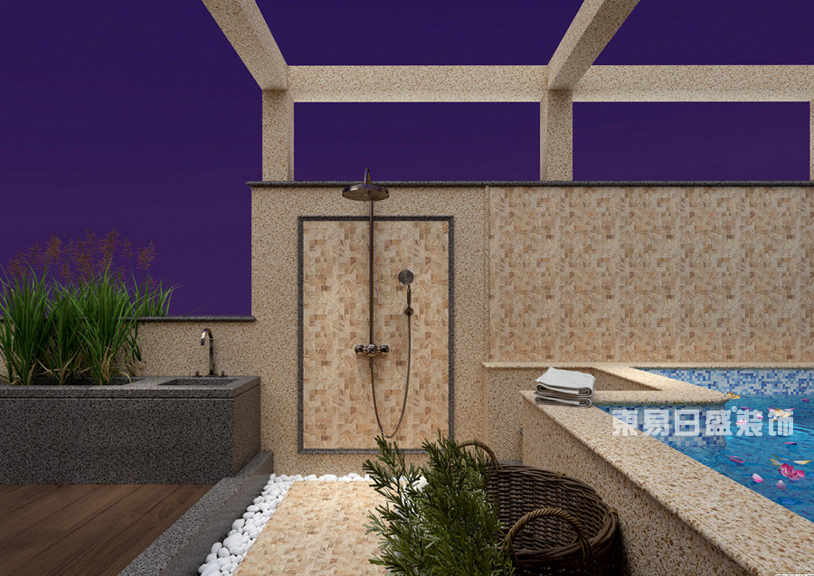 置地阳光花园-220平米-游泳池-美式风格-装修效果图